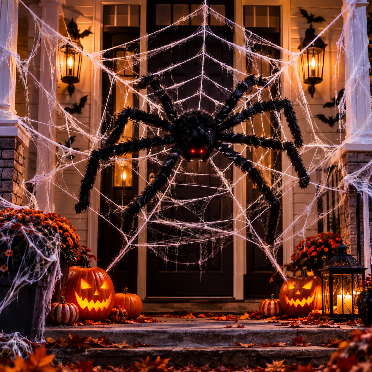 Giant Halloween Spider & Mega Web
